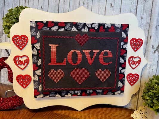 Love Hearts Cross Stitch Pattern - PDF Download