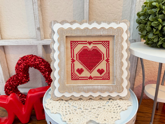 Little Heart Quaker Cross Stitch Pattern- PDF Download