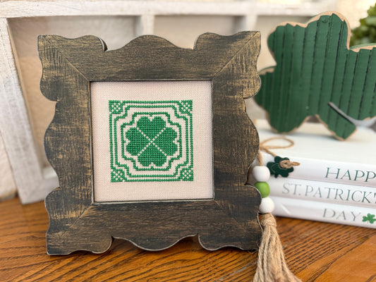 Little Four Leaf Clover Quaker Cross Stitch Pattern - PDF Download