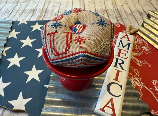 Patriotic Biscornu Cross Stitch Pattern - PDF Download