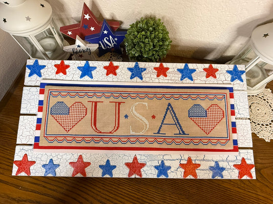 USA In My Heart Cross Stitch Pattern - PDF Download