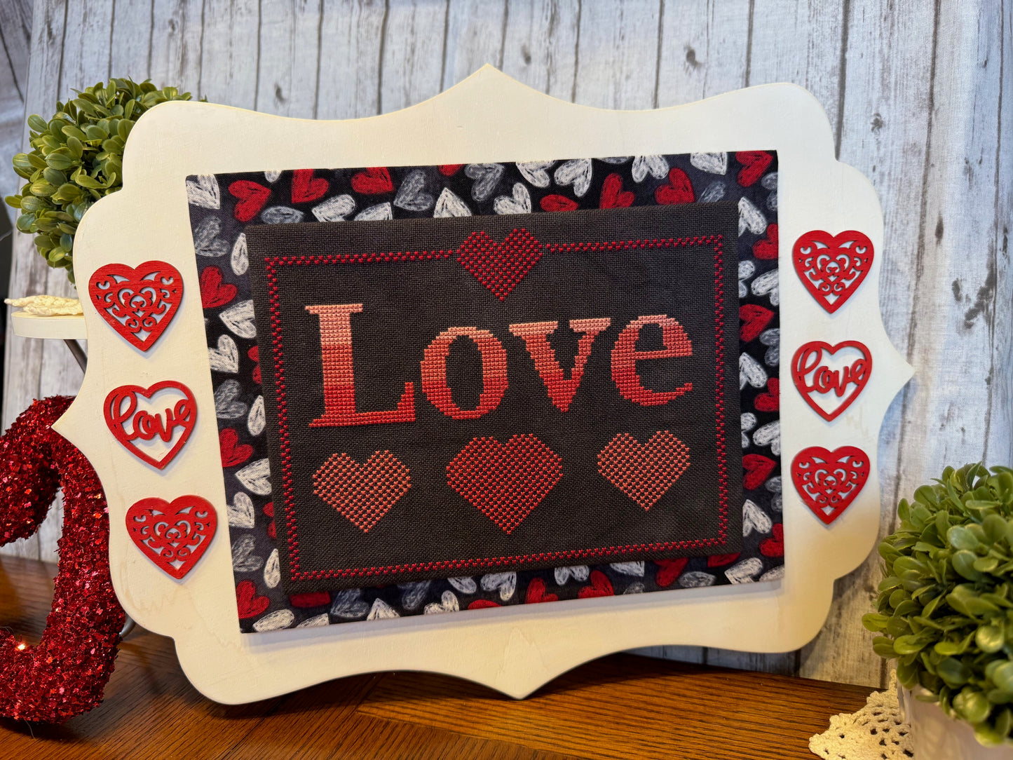 Love Hearts Cross Stitch Pattern - PDF Download