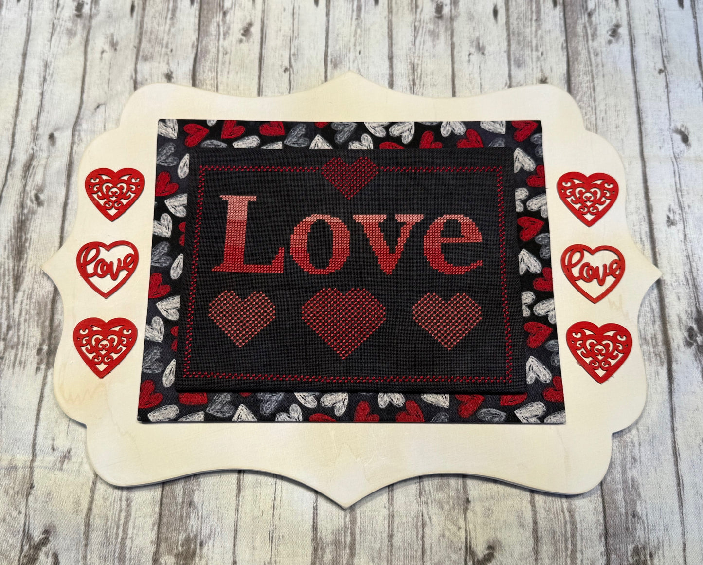 Love Hearts Cross Stitch Pattern - PDF Download