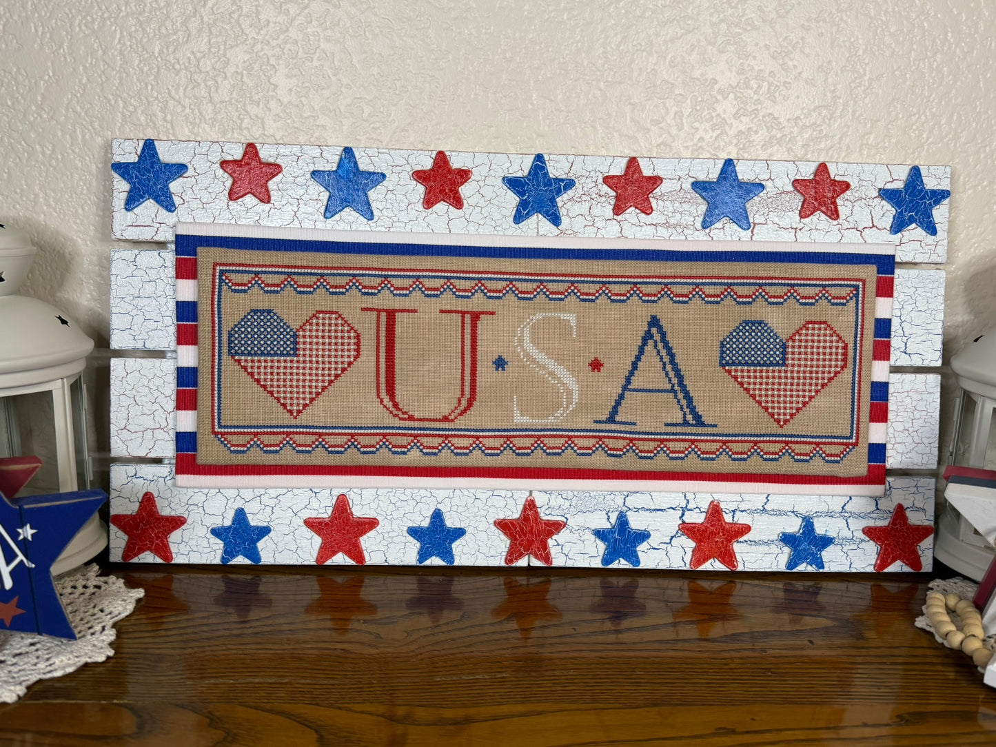 USA In My Heart Cross Stitch Pattern - PDF Download