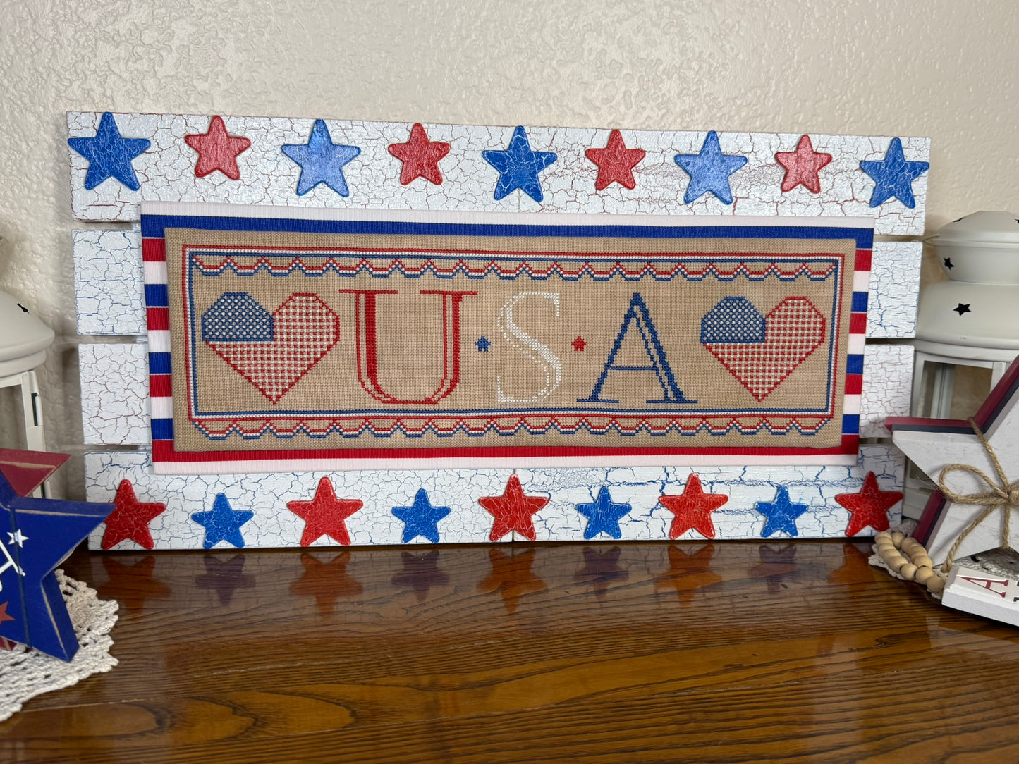 USA In My Heart Cross Stitch Pattern - PDF Download