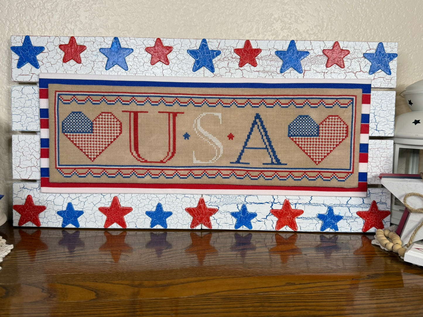USA In My Heart Cross Stitch Pattern - PDF Download