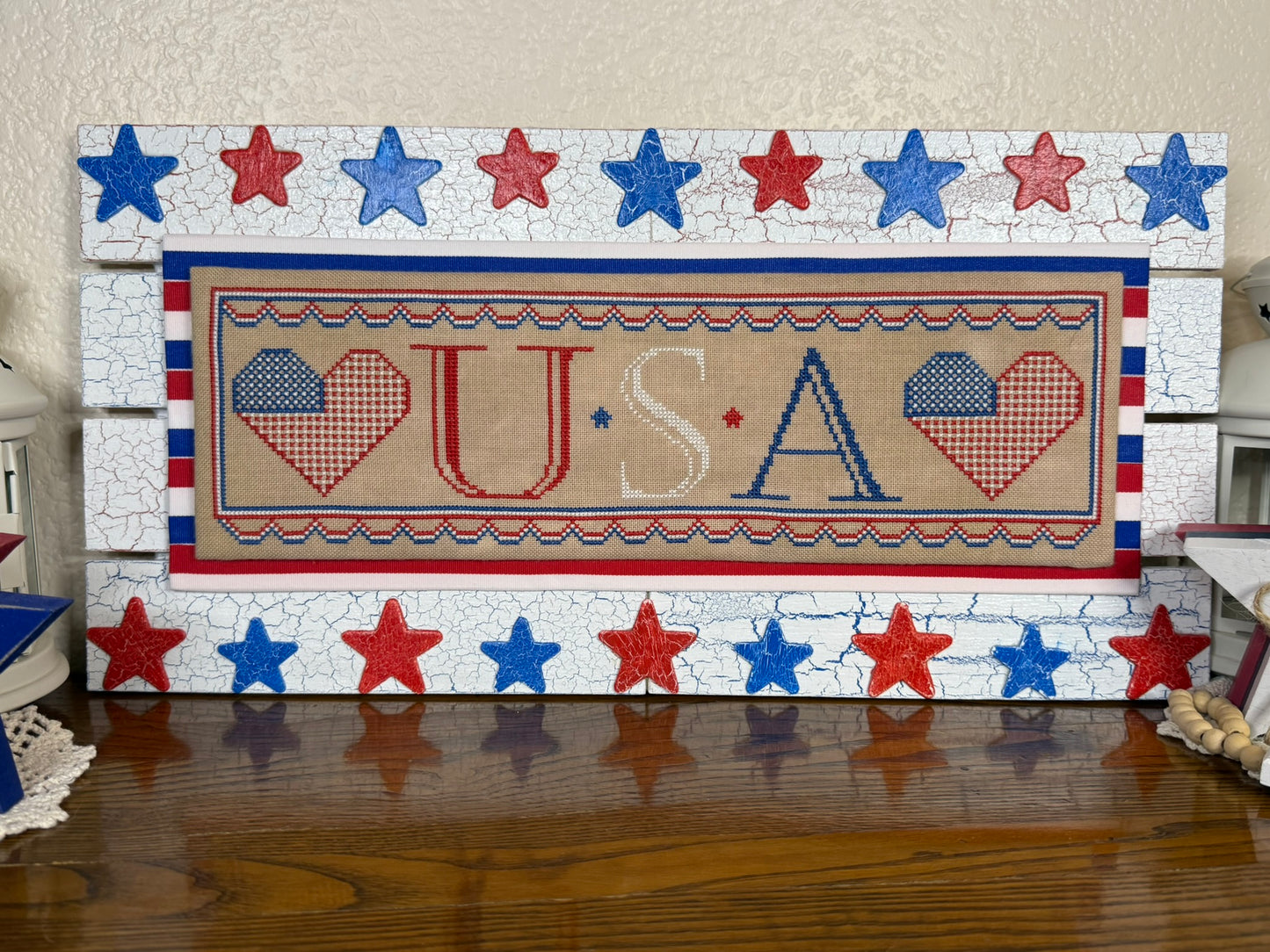 USA In My Heart Cross Stitch Pattern - PDF Download