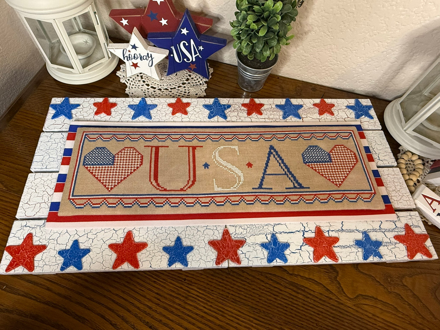 USA In My Heart Cross Stitch Pattern - PDF Download