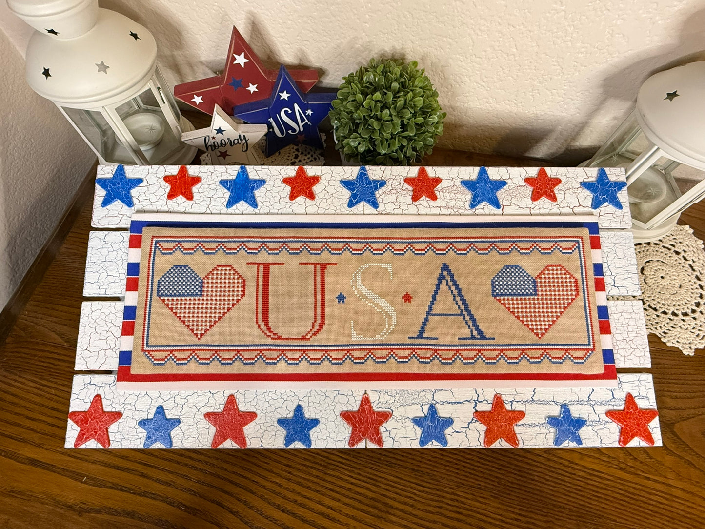 USA In My Heart Cross Stitch Pattern - PDF Download