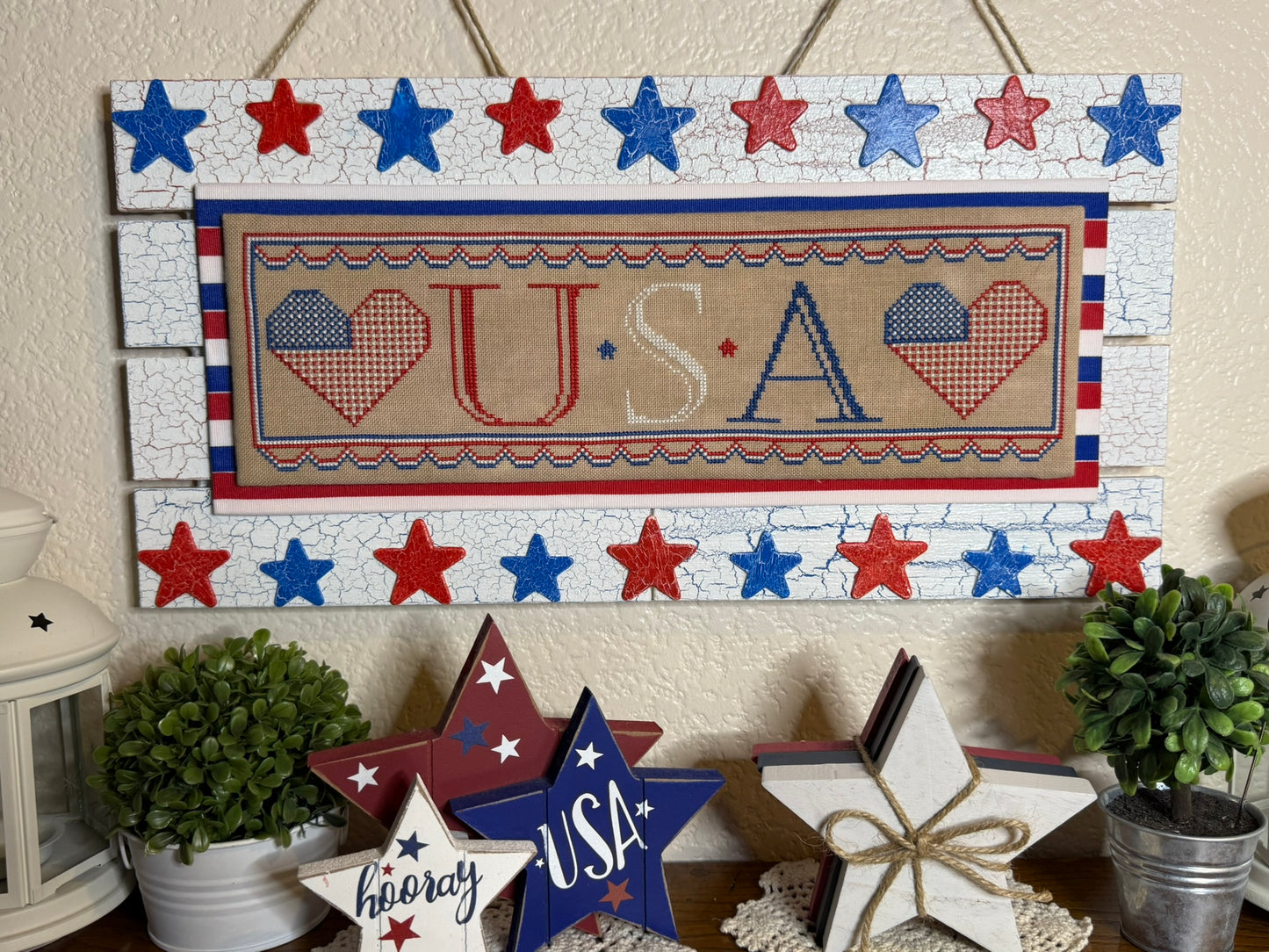 USA In My Heart Cross Stitch Pattern - PDF Download